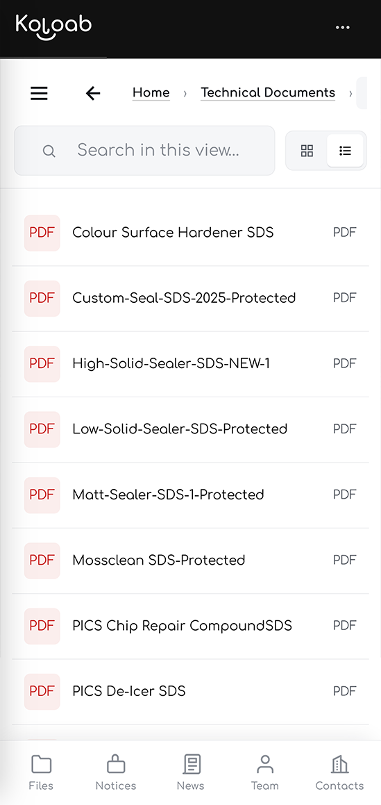 Browsing folders and files on a phone